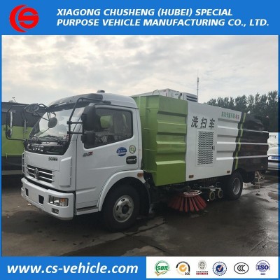 High Pressure Dongfeng 4X2 Road Washing / Sweeping Truck Vacuum Road Sweeper Truck